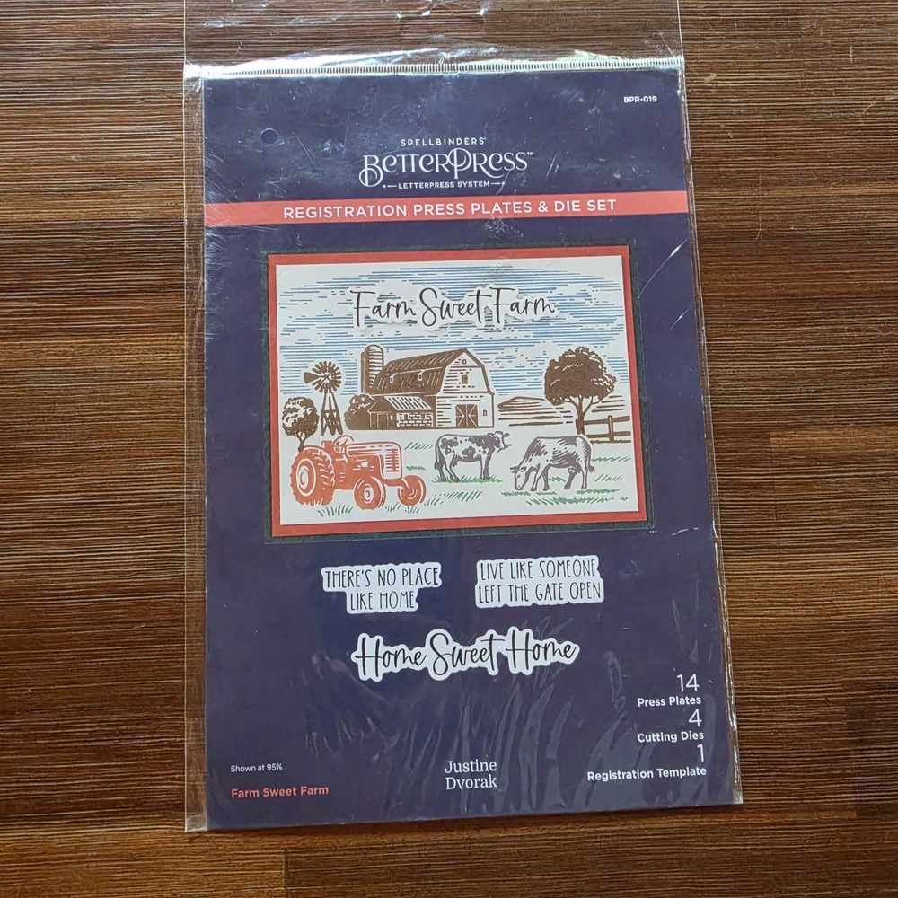 Spellbinders BetterPress Plate & Die Set by Justine Dvorak-Farm Sweet Farm